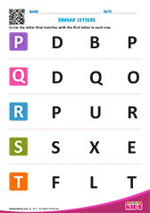 Letters that look similar uppercase p to t